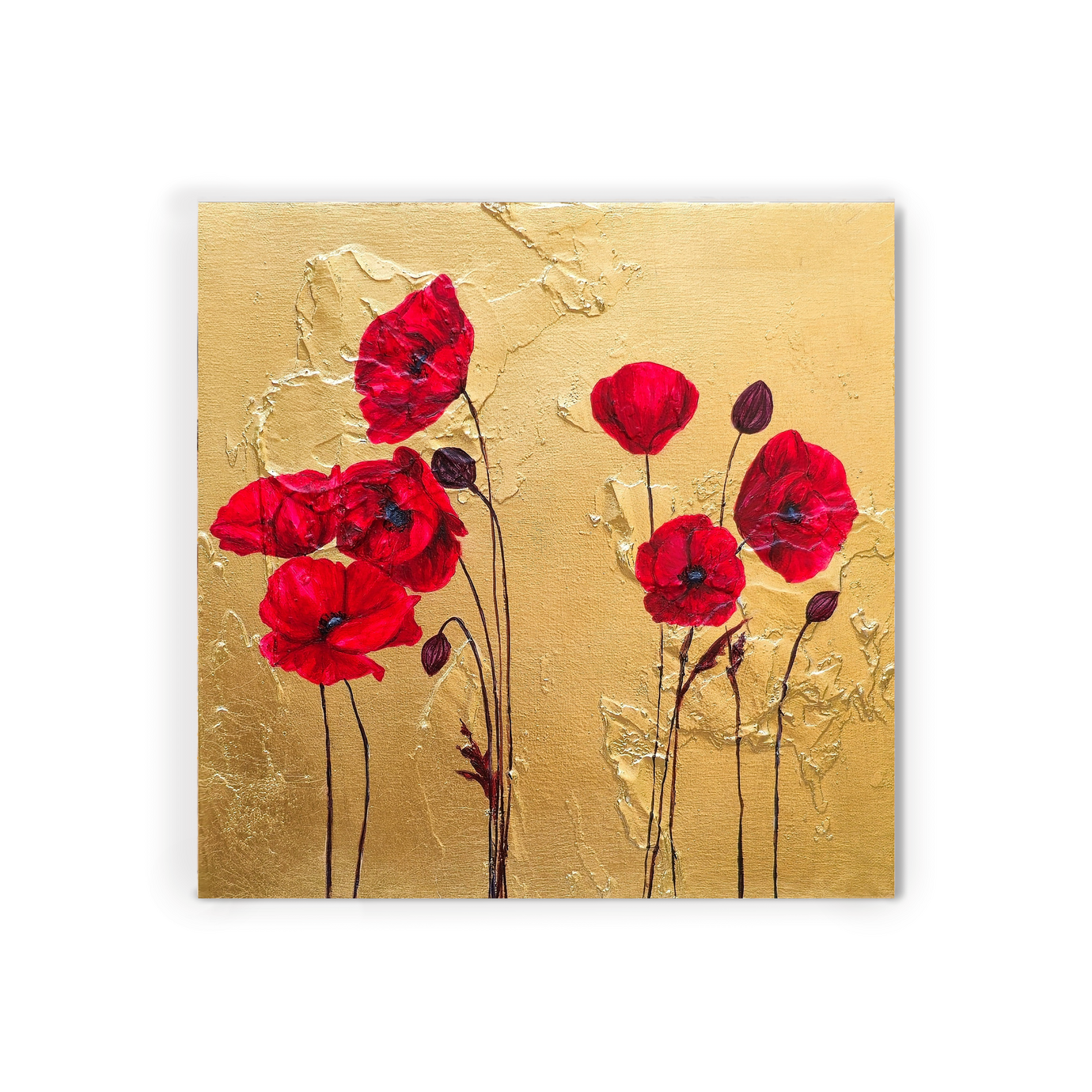 Red Poppies | 12 x 12 Red Poppies | 12 x 12